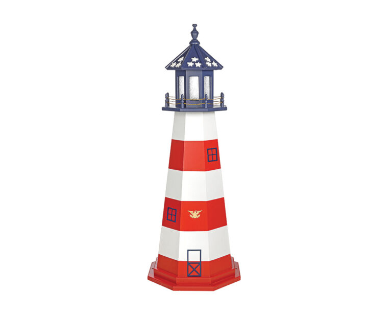 Assateague Style Patriotic Wooden Lighthouse