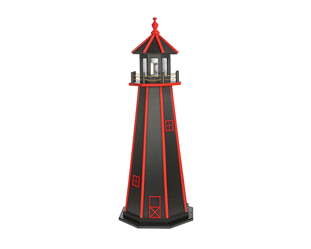 5 FT Standard Black and Cardinal Red Lighthouse.