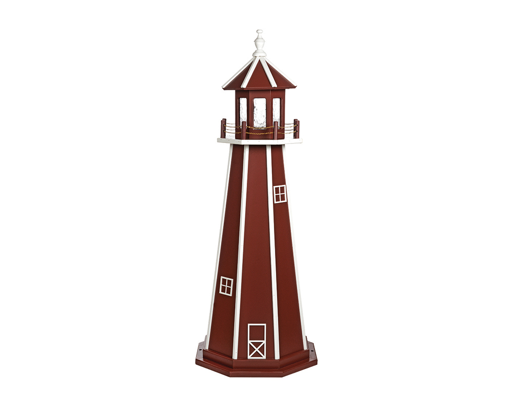 5 FT Standard Cherrywood and White Lighthouse.