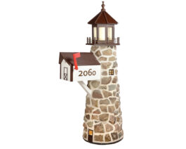 Stone Lighthouse Mailbox.