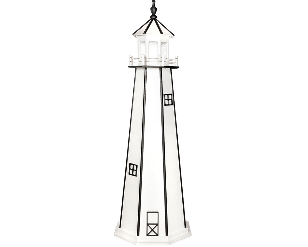 8 FT Standard White and Black Lighthouse.