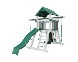 Patiova vinyl playset Avalanche layout #3 in white vinyl with green accents.
