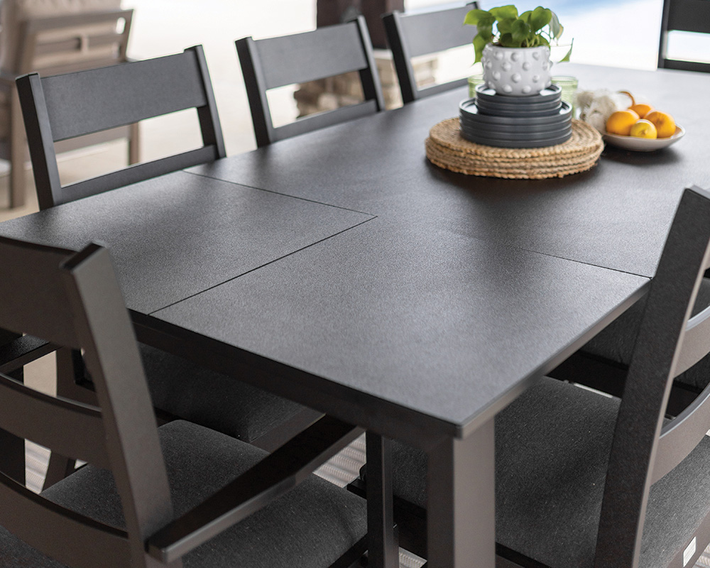 Berlin Gardens Berkley 42x72 Expandable Table w: 8 Parker Chairs Table Set Lifestyle Image Detail.