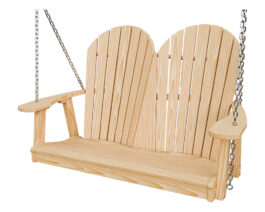4ft Adirondack Swing Unstained Front Right.
