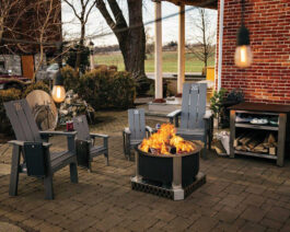 X24 Corten Fire Pit Set w: Kid's Chairs.
