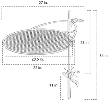 Outpost Grill X24 Dimensions Diagram..