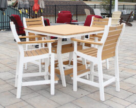 Harbor 44" Square Bar Table Set.