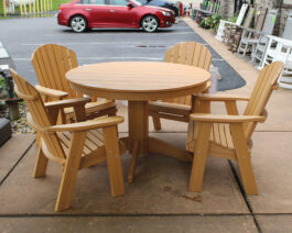 Fanback 48" Round Dining Table Set.