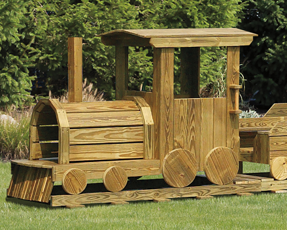 Quality Hillside Wooden Engine Picture for 6-Piece Train Set.