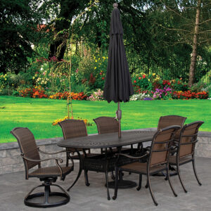 Cornwall 42" x 87" Table Set - Black - Image 3