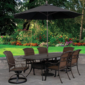 Cornwall 42" x 87" Table Set - Black - Image 4