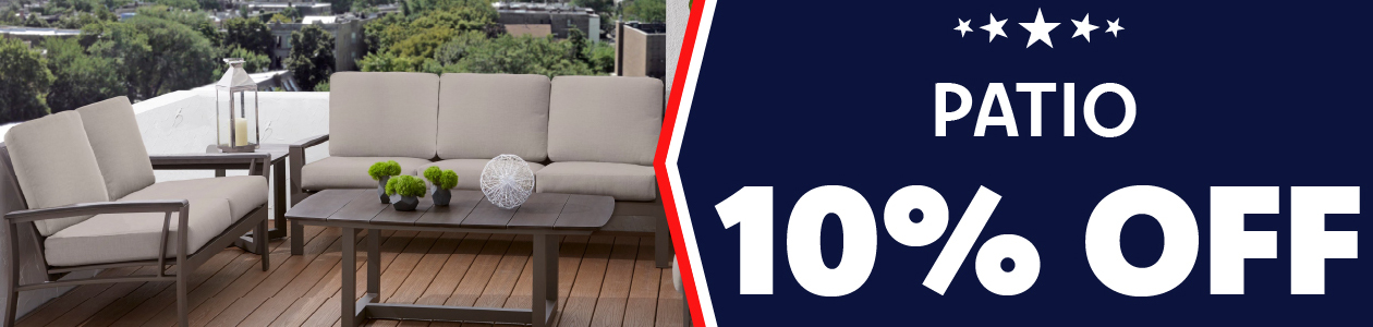 Memorial Day sale 10% off patio furniture.