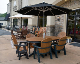 Fanback Oval Dining Table Set.