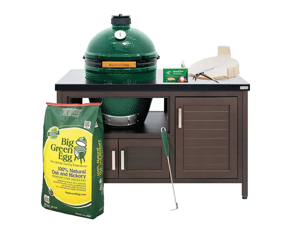 Large Big Green Egg in 50.4-inch Modern Farmhouse Table Package.