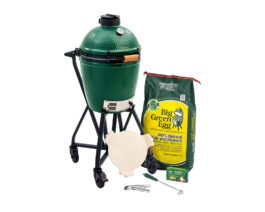 Medium Big Green Egg in an intEGGrated Nest+Handler Package.