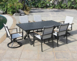 Erwin Monterey Dining table set with 4 chairs and two swivel chairs.