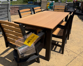 Farmhouse dining Table Set - Natural Teak on Black_01.
